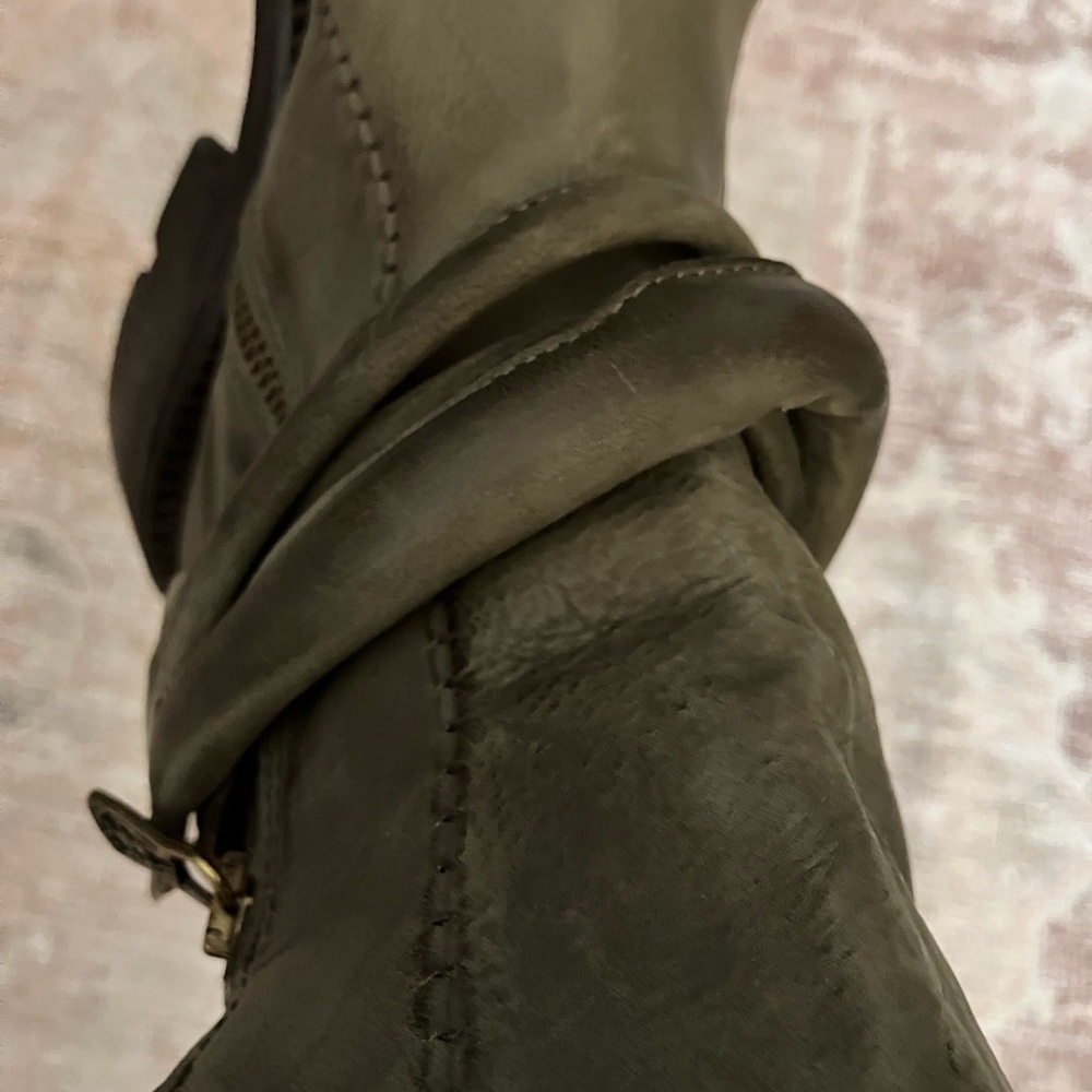 A.S.98 Linder Distressed Green Ankle Boots - Picture 8 of 9